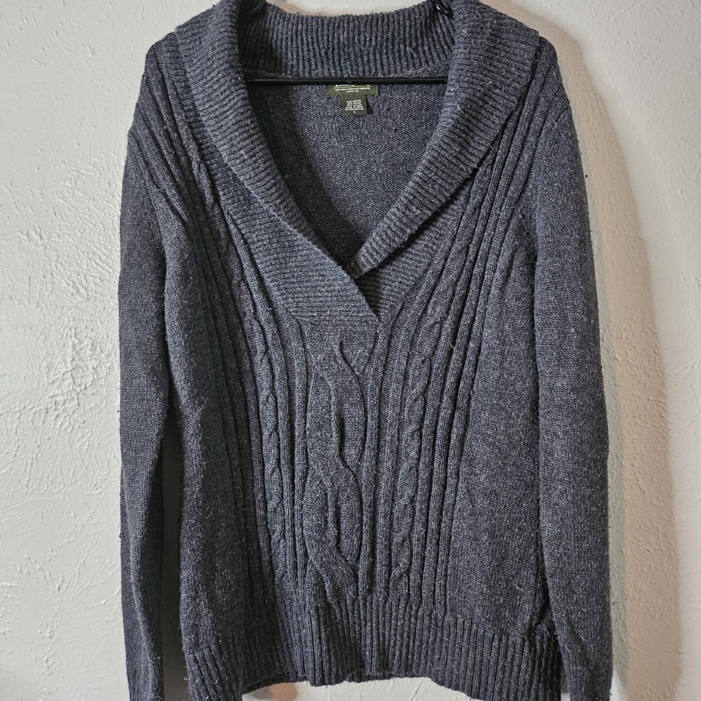 Charcoal Gray Cable Knit Sweater